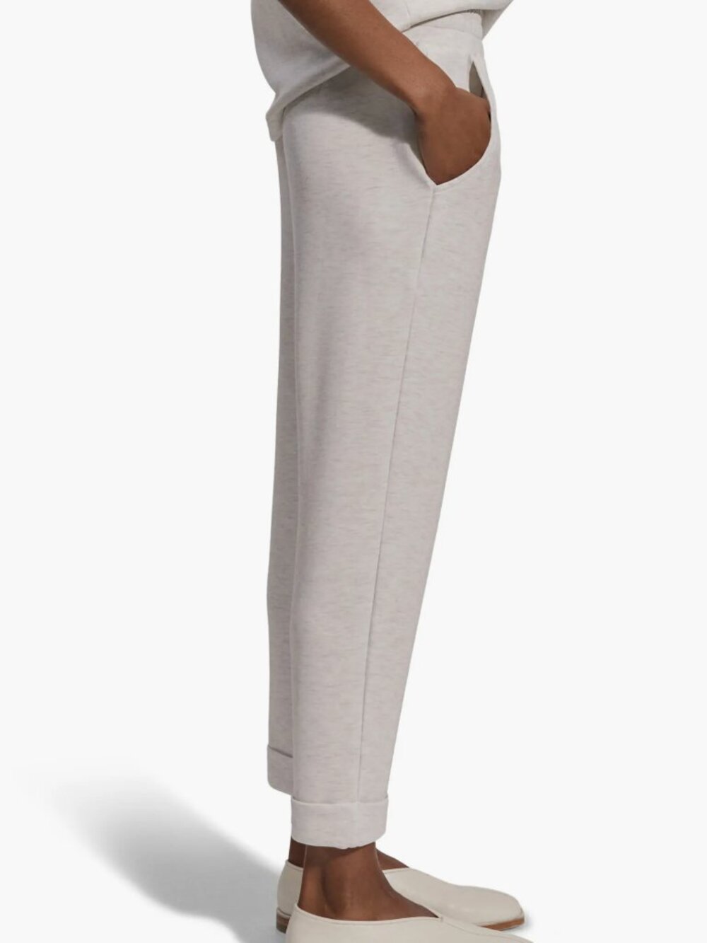 Varley The Rolled Cuff 25-Inch Pants Women’s XS Ivory Marl Cropped Lounge Pants